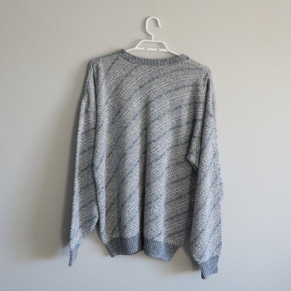 Vntg Arnold Palmer Men's Sz L/XL Blue 80-90's Crewneck Stretch Pullover Sweater - Picture 2 of 10